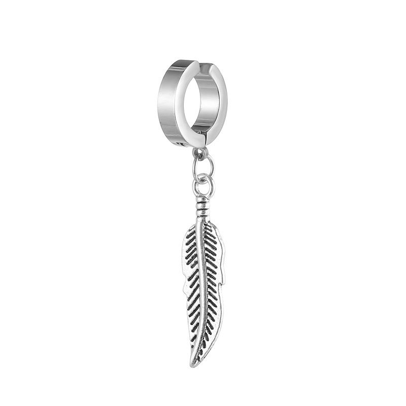 Ear clip long feather
