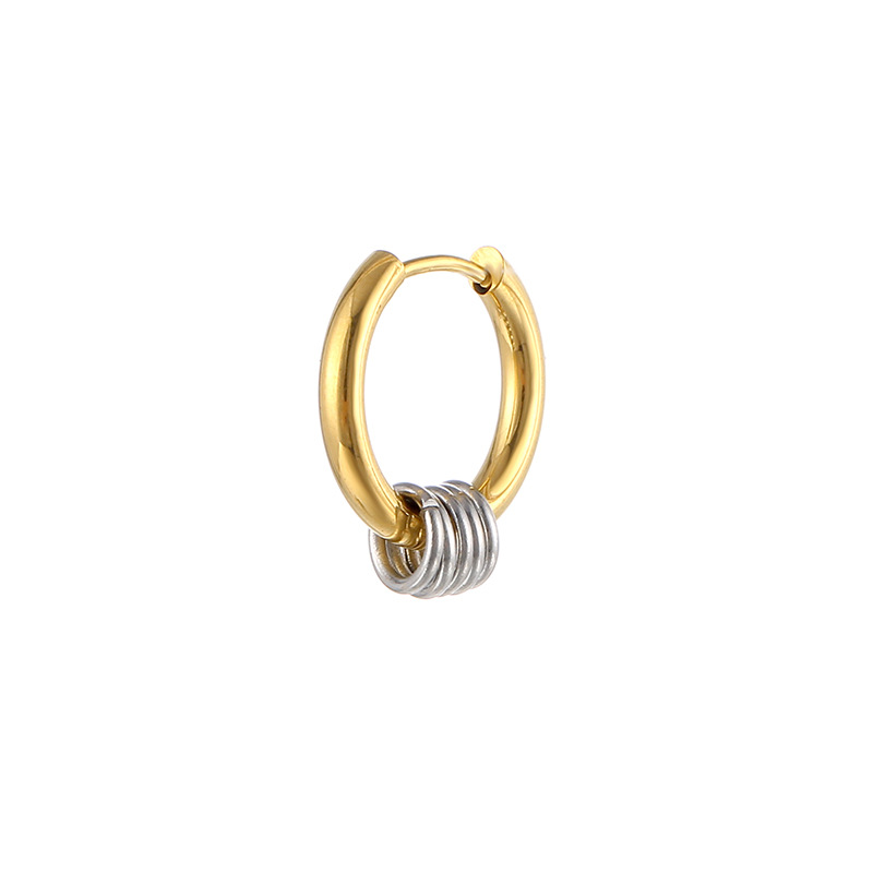 Gold steel ring