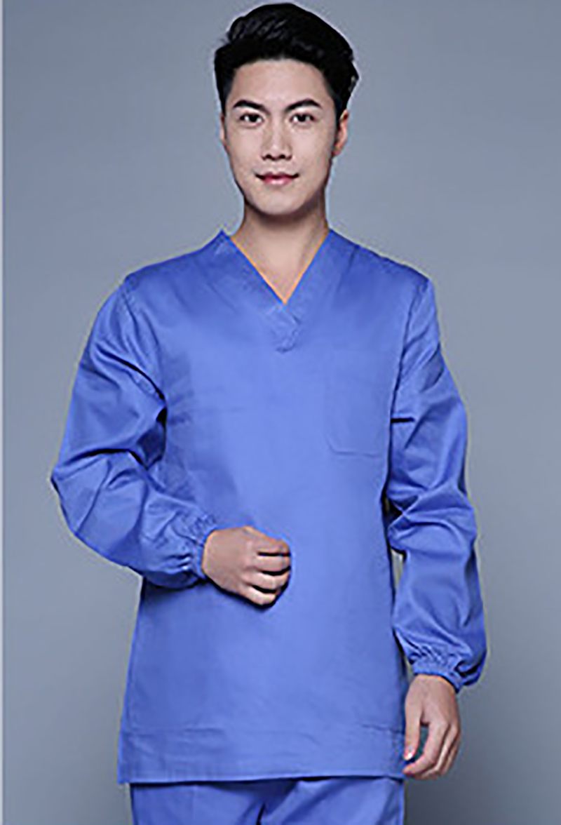Men's cotton blue long sleeve