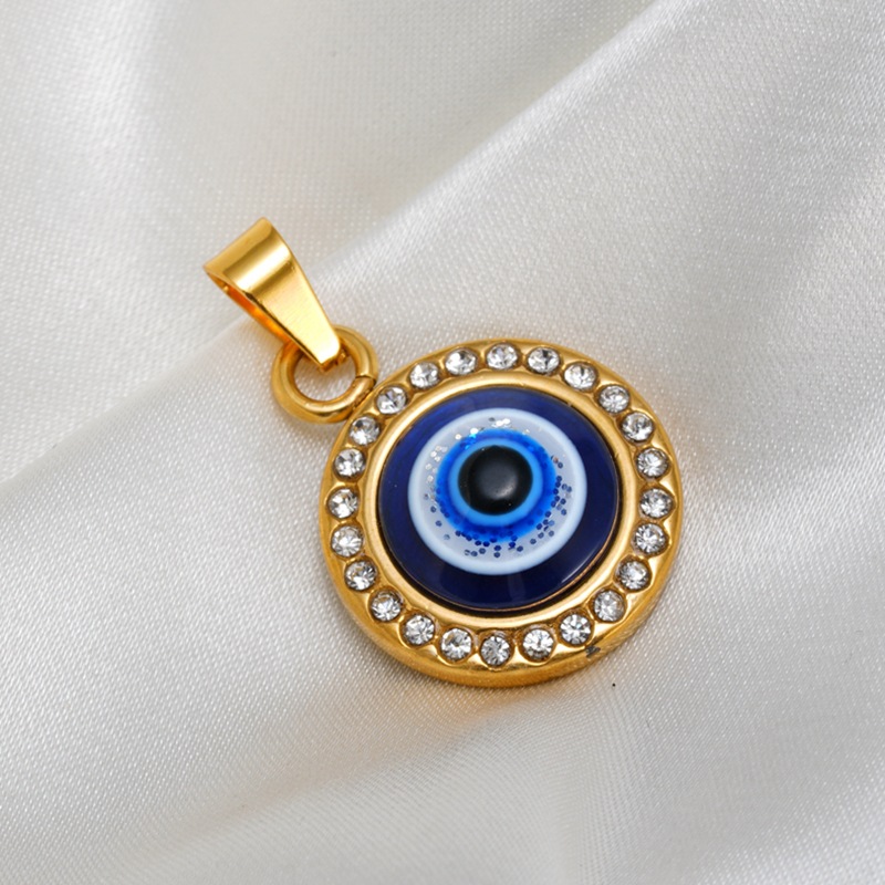Gold blue eye single pendant