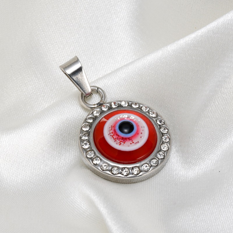 Steel red eye single pendant