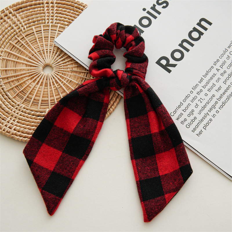Thick red plaid streamers