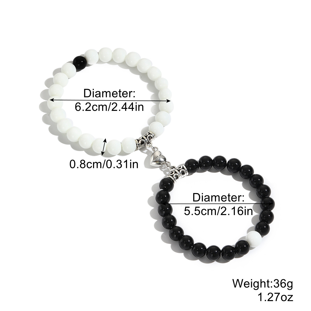 4:White-black bright beads