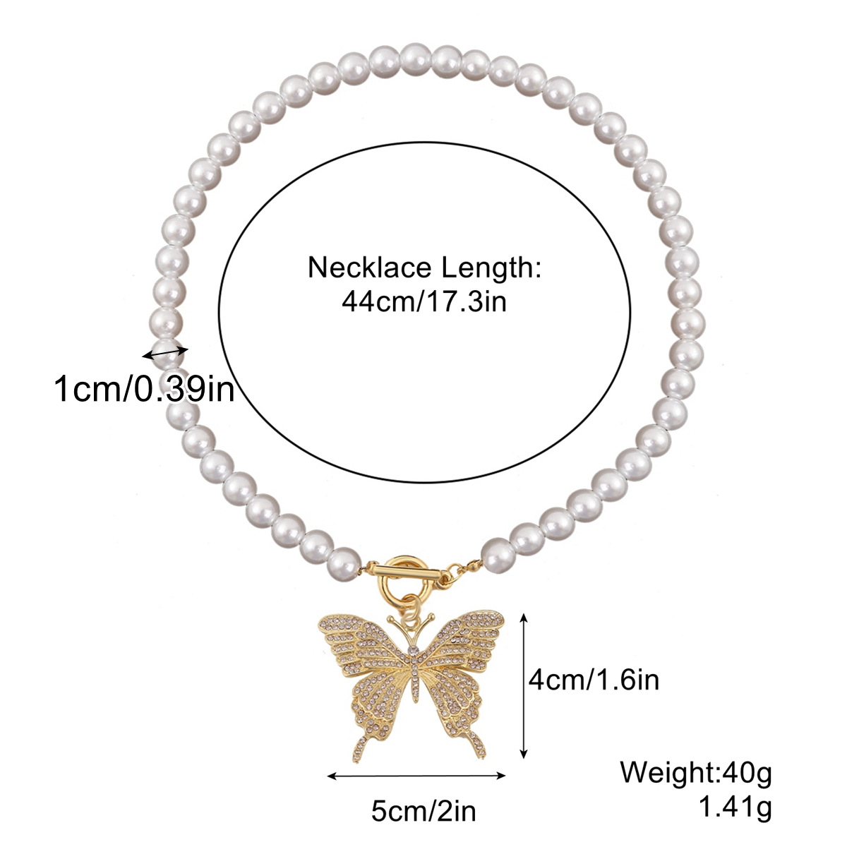 N2107-1 Large butterfly White diamond