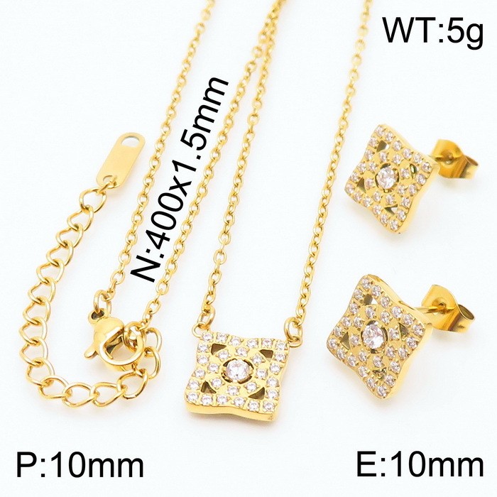Gold necklace   earrings