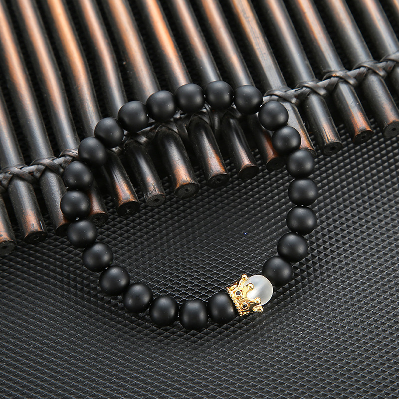 Black agate beads