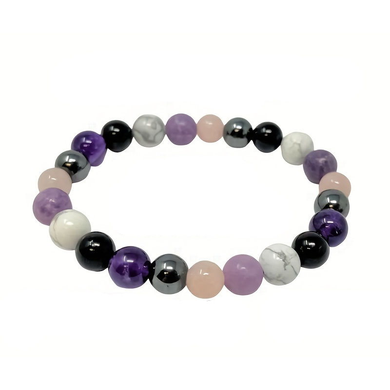 Rose Quartz,Amethyst,White Turquoise,Glass and Mag