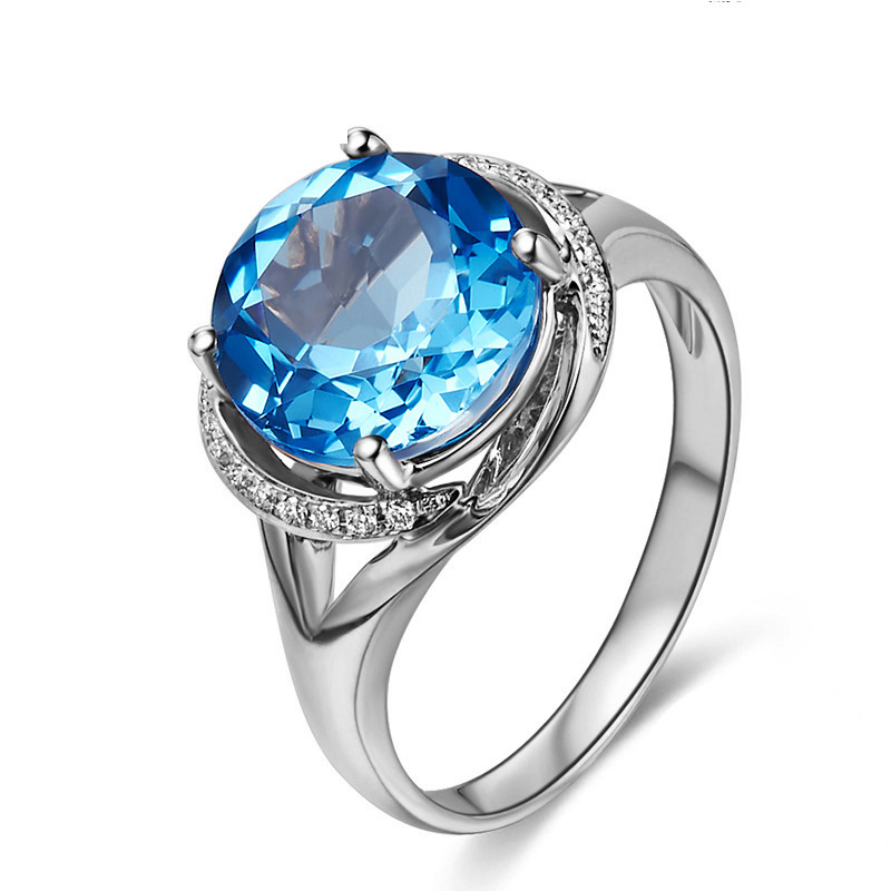 2:White gold sea blue diamond