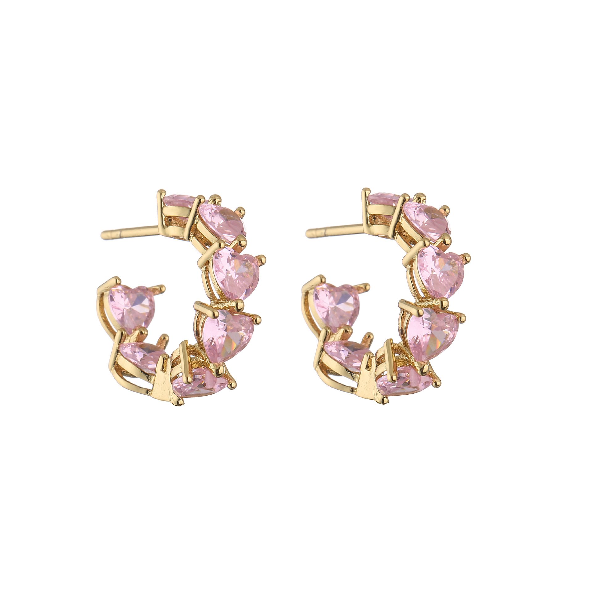 Gold Pink Diamond 1 pair