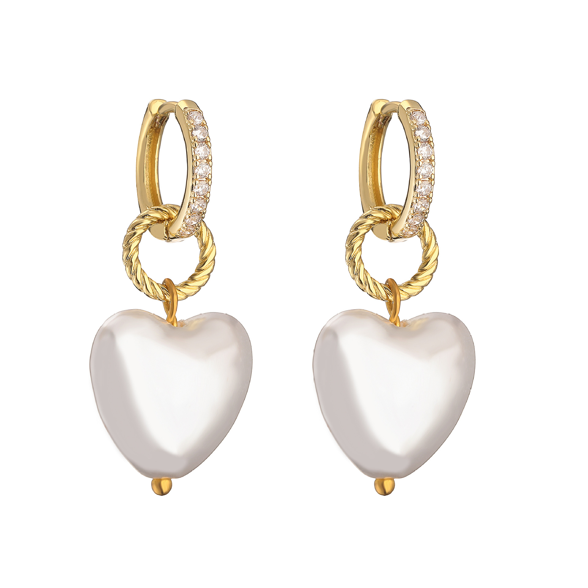 1:One pair of gold earrings