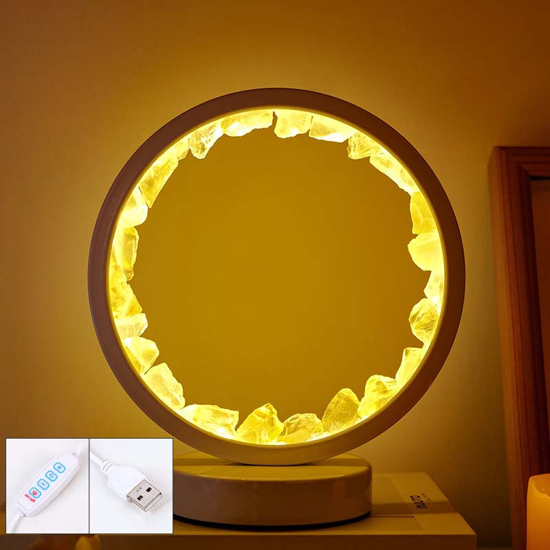Yellow crystal ( three-color light ) white frame