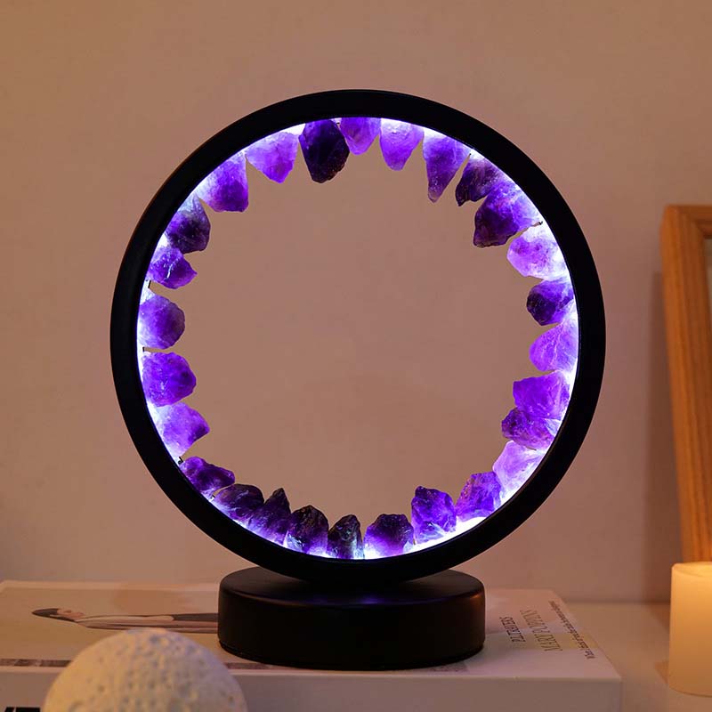 Deep violet crystal ( three color light ) black frame