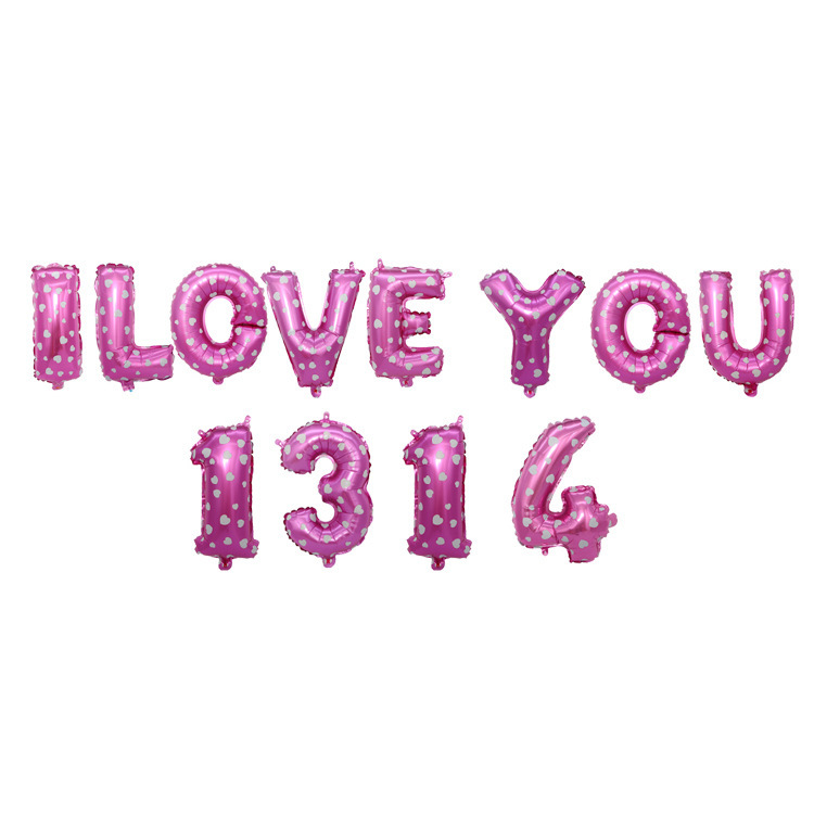 16 Inches-pink I LOVE YOU 1314