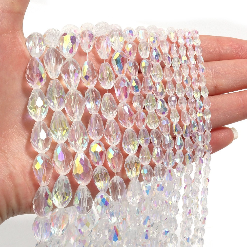 6X8mm (about 60) plated AB color crystal beads