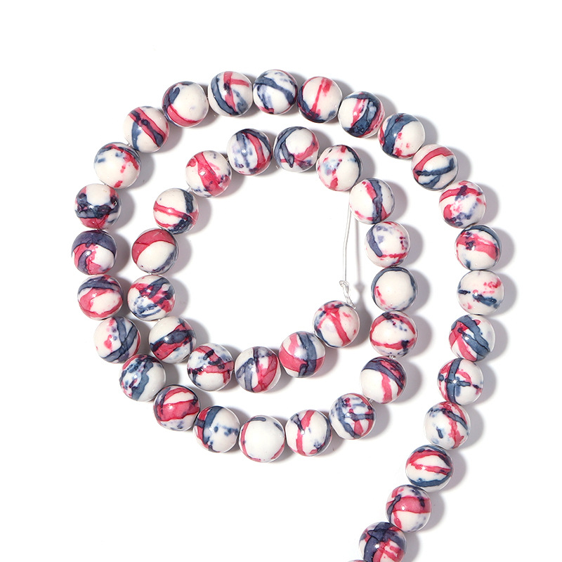 red blue two colors 6MM (about 60 pieces)