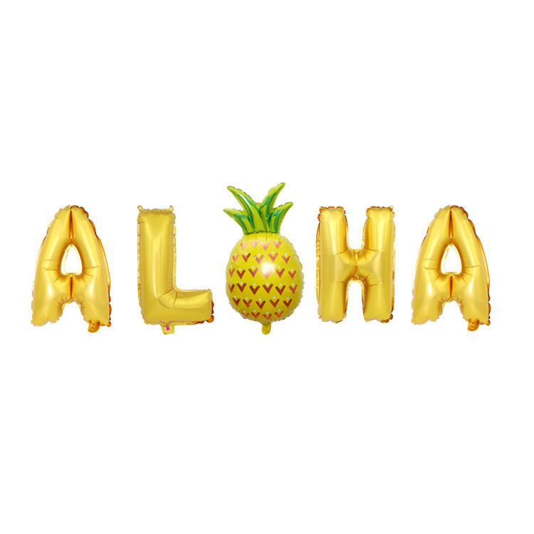 Letters are 16 inches, pineapple is 80x48cm-golden AL pineapple HA