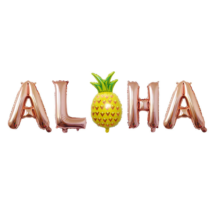 Letters are 16 inches, pineapple is 80x48cm-rose gold AL pineapple HA