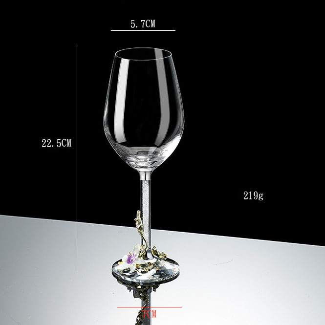 350ML purple half-color enamel white diamond red wine glass
