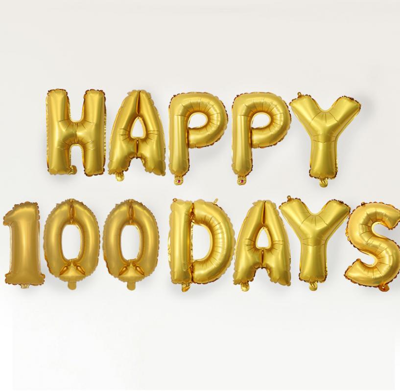 6 inches-copper and gold HAPPY 100days