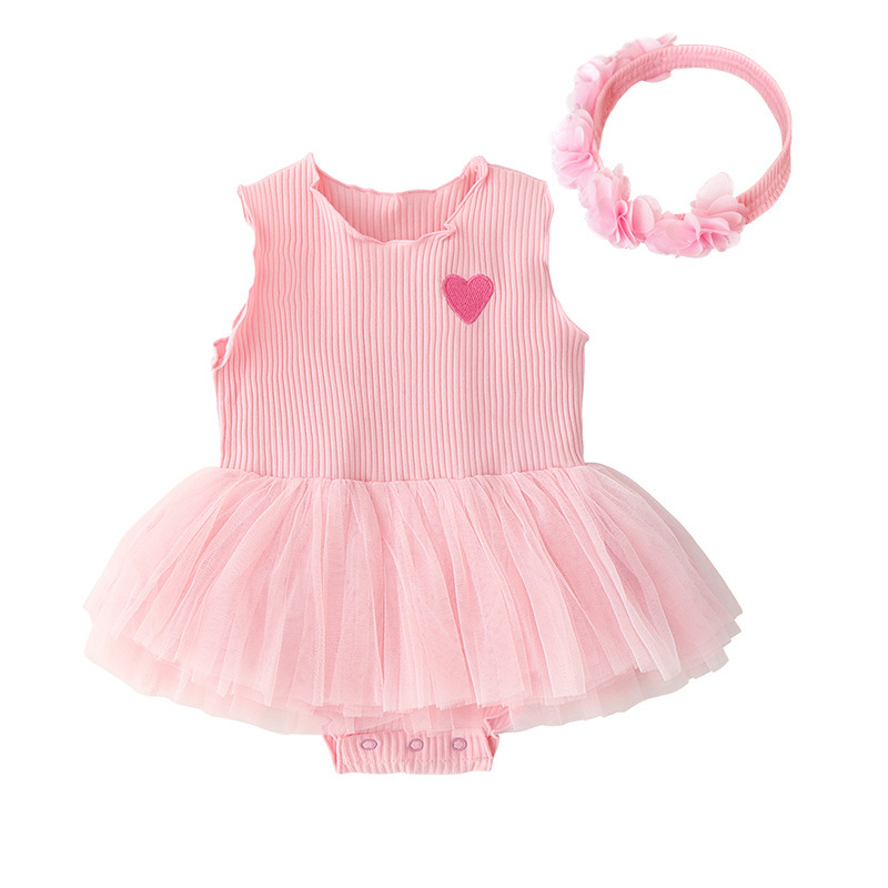 Pink 7073 sleeveless princess dress