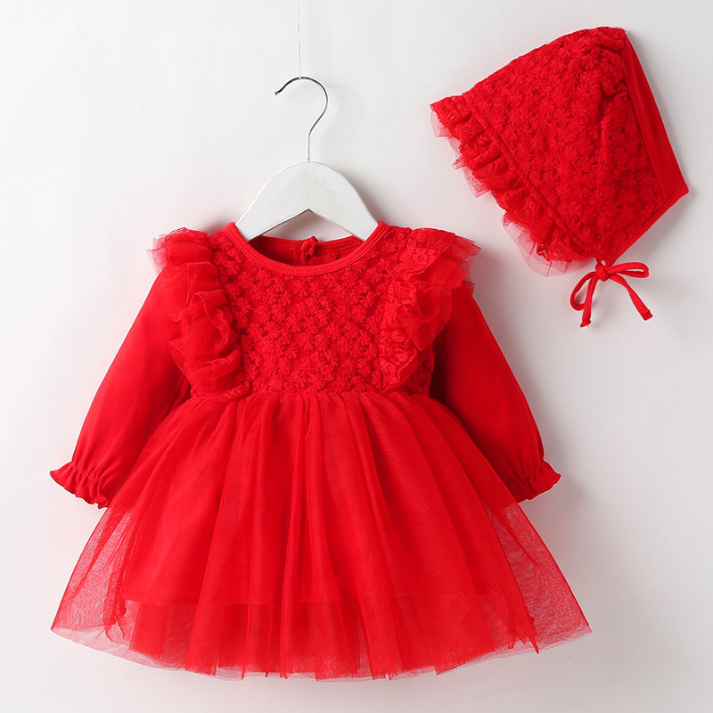 Red Q8329 dandelion skirt