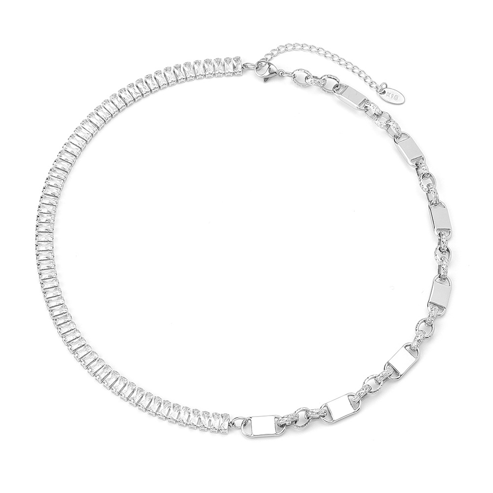 Steel color ( necklace 39cm tail chain 5cm )
