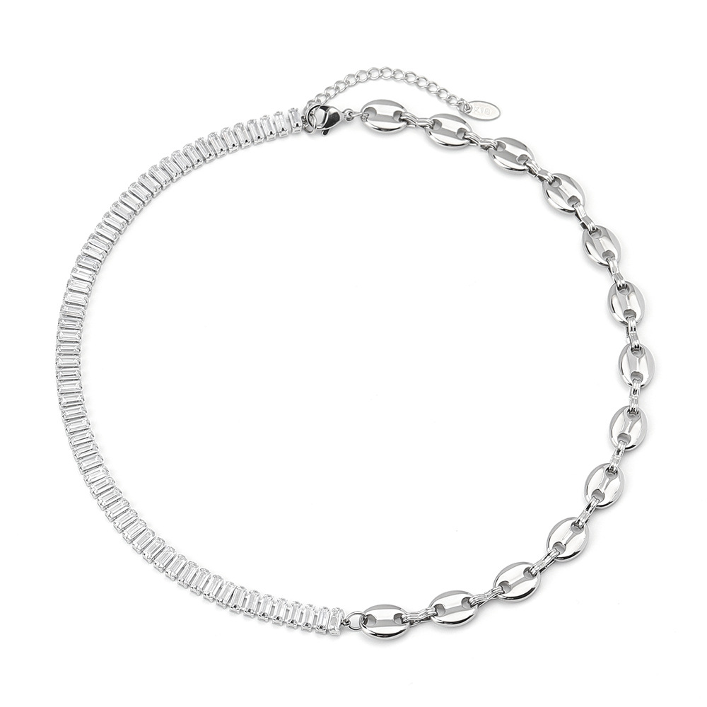 Steel color ( necklace 40cm tail chain 5CM )