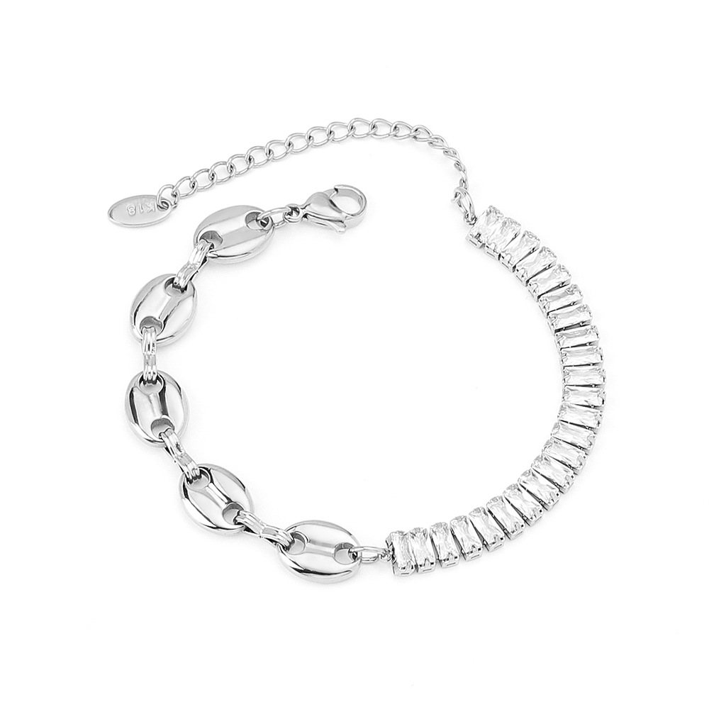 Steel color ( bracelet 15cm tail chain 5CM )