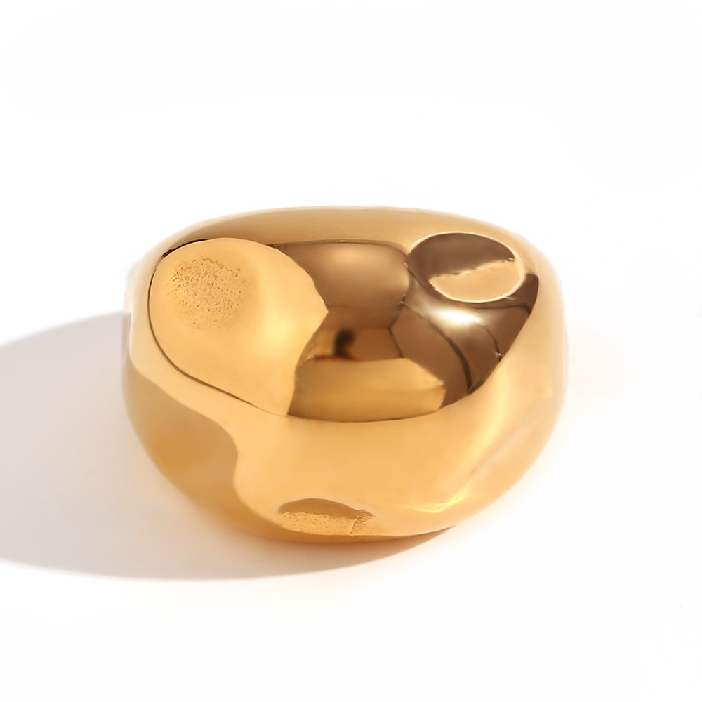 2:Thump pattern spherical stereo dome open ring - Gold