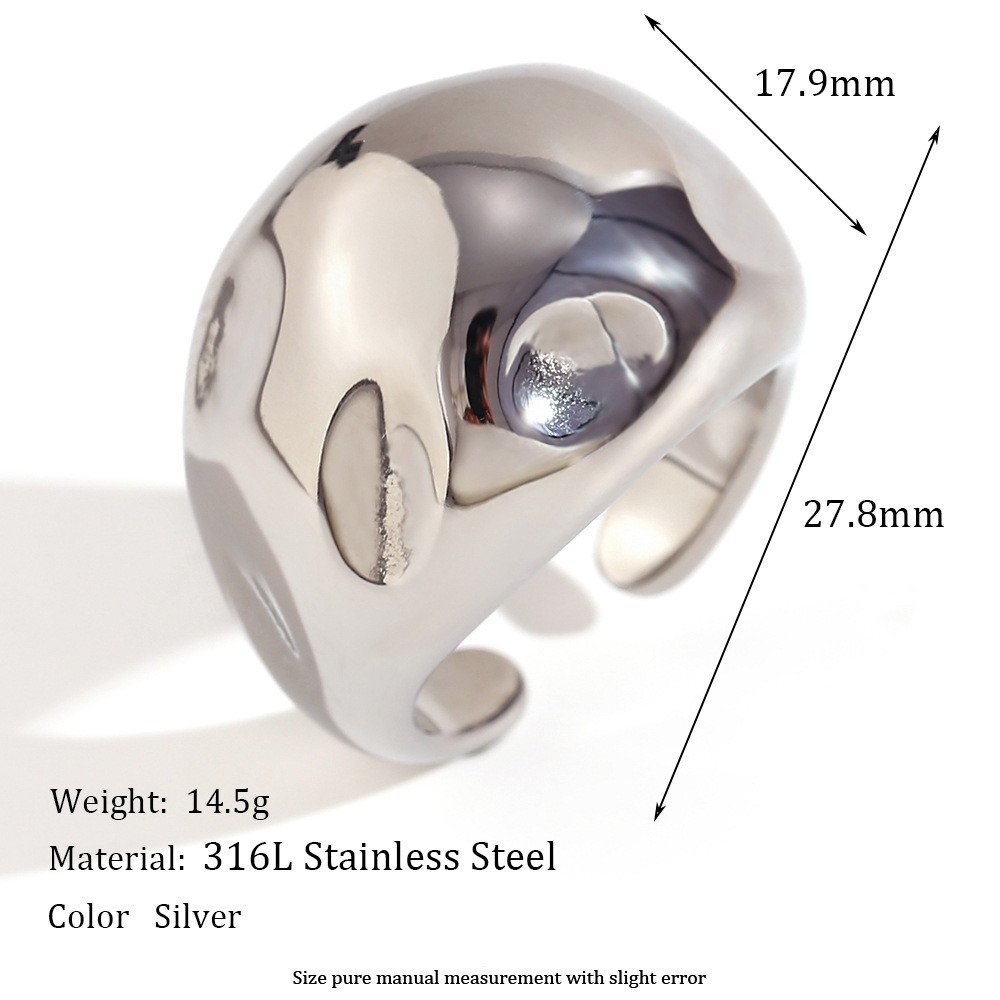 Thump pattern spherical three-dimensional dome ring - steel color