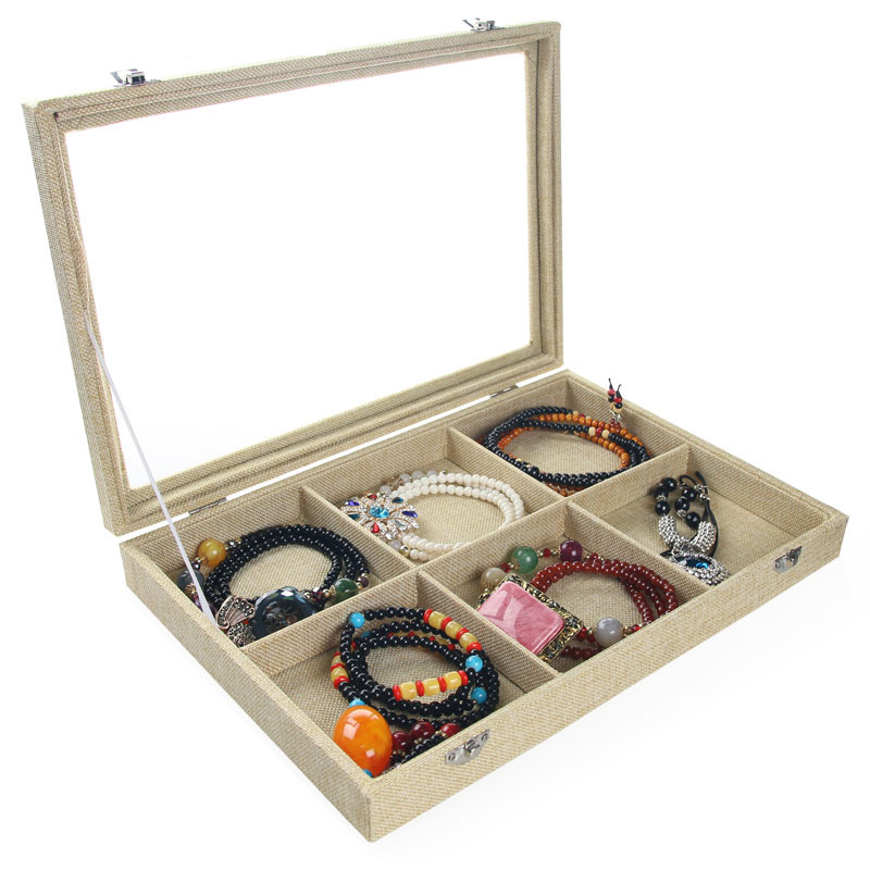 Jewelry box necklace linen