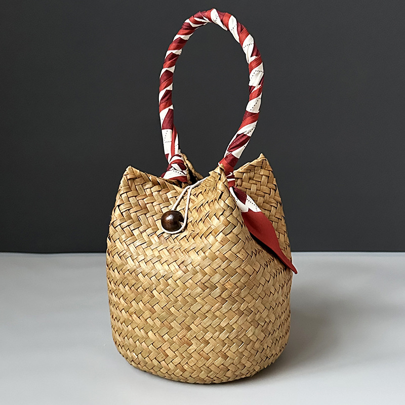 basket and red silk scarf