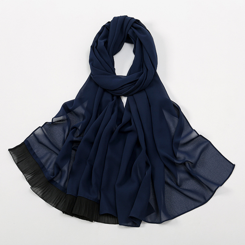 Navy blue   black pleats