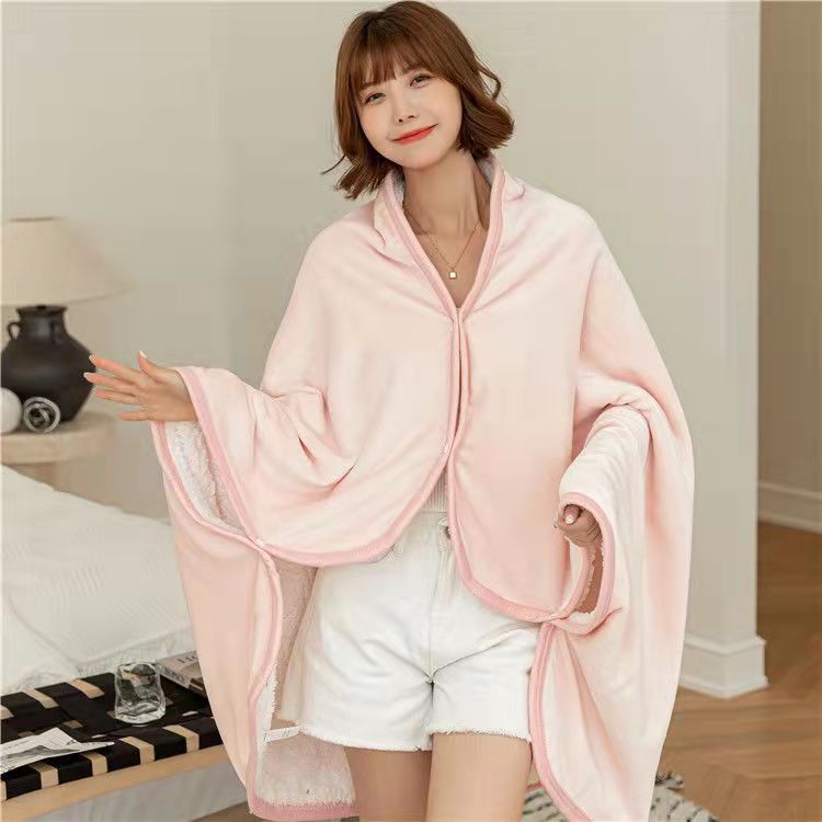 light pink hooded blanket