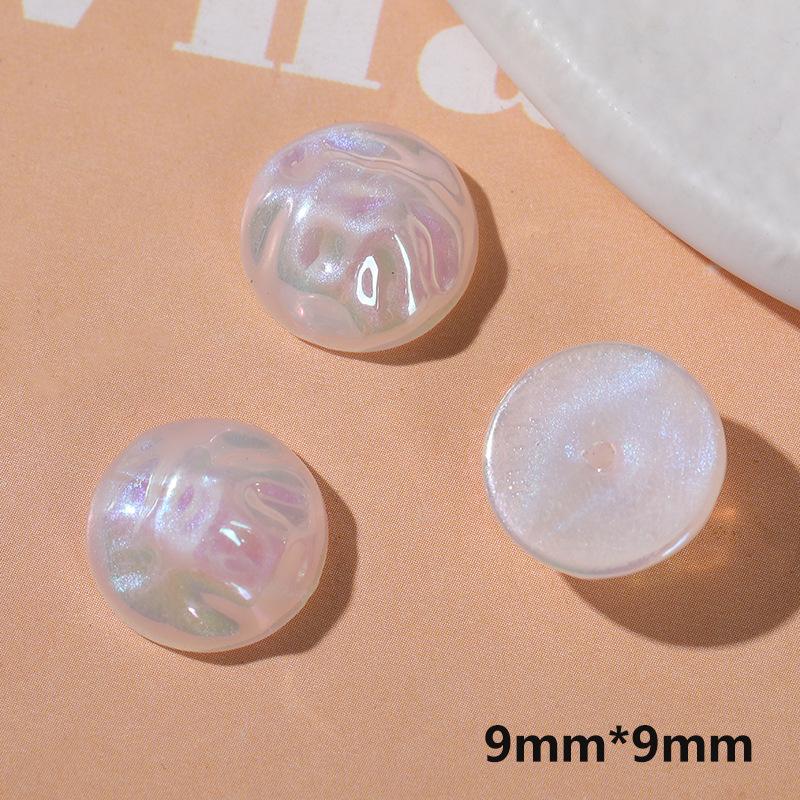 Concave and convex glitter round 9x9mm