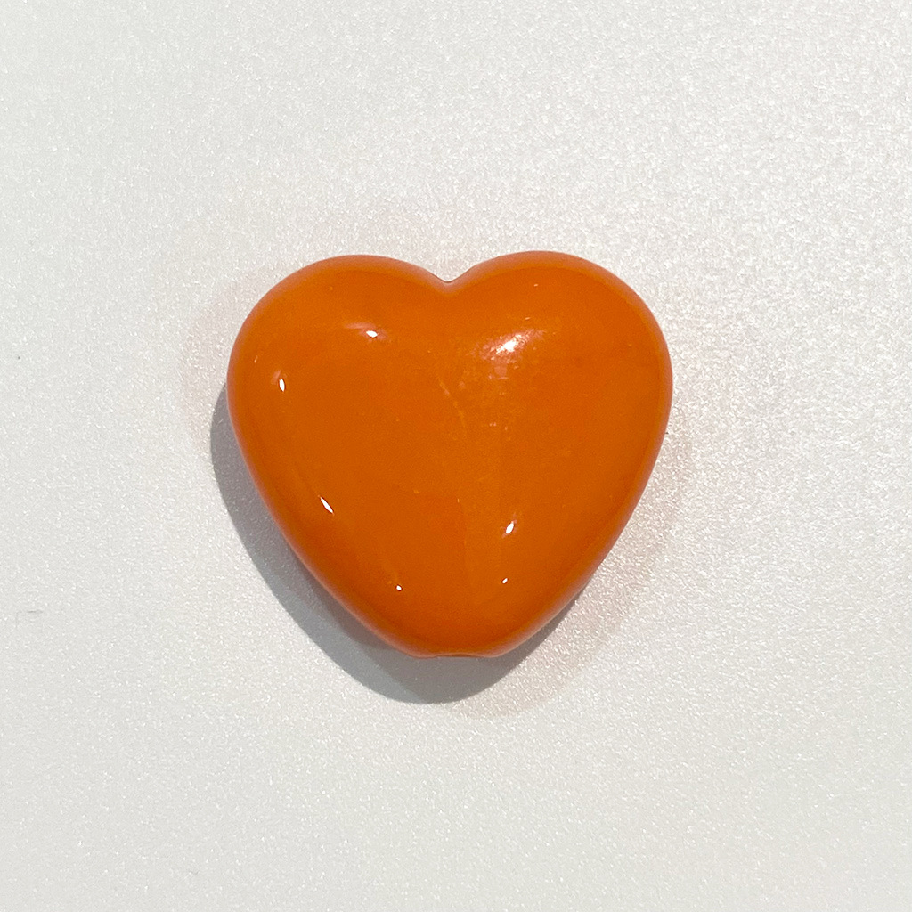 orange Big heart 19mm