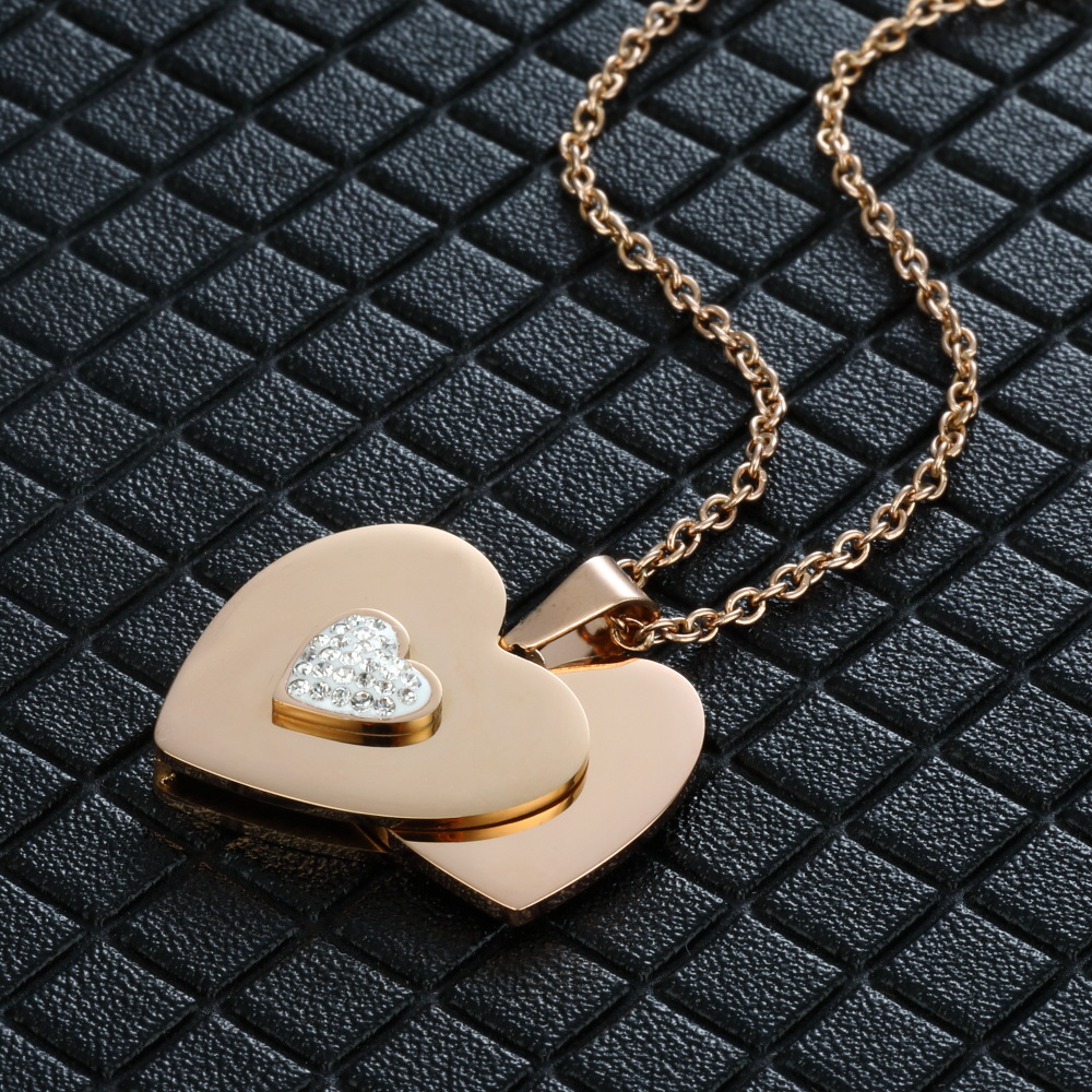 3:Rose gold love necklace