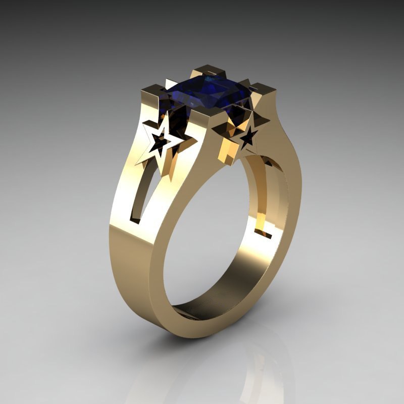 Golden blue diamond US Size #6