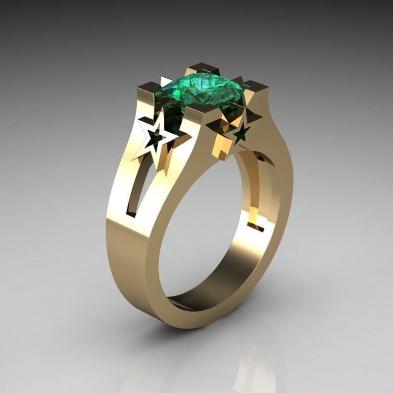 Golden green diamond US Size #6