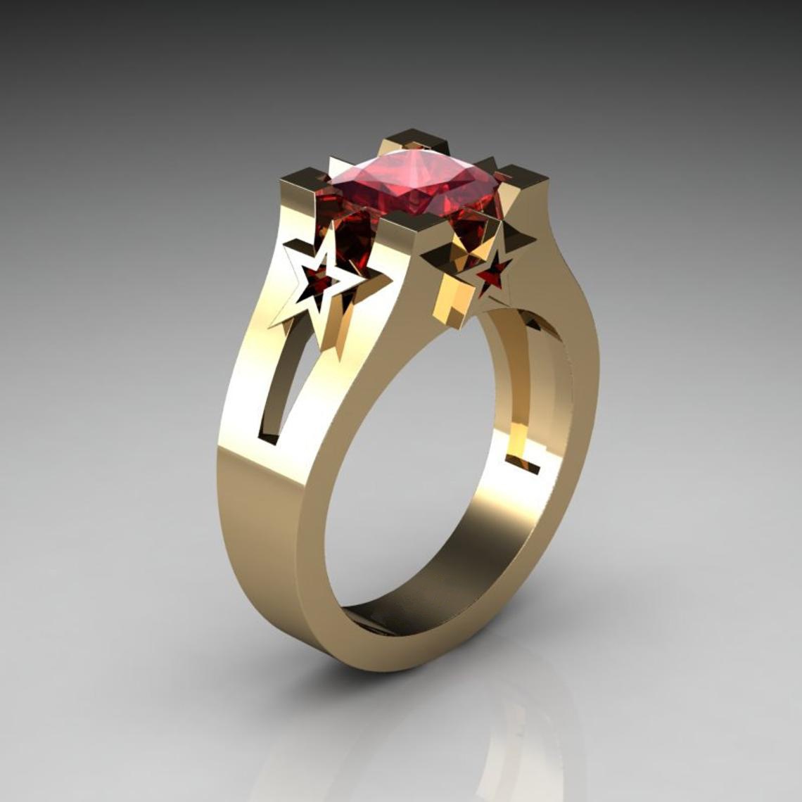 Golden red diamond US Size #6