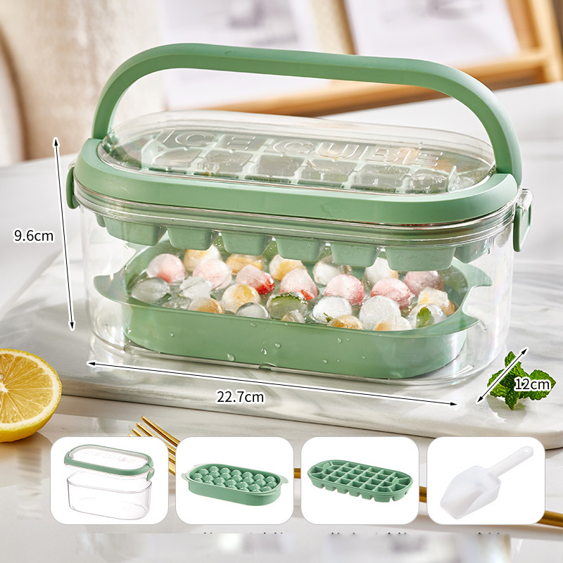 Green hand-held ice cube tray (54 squares on 2 floors)
