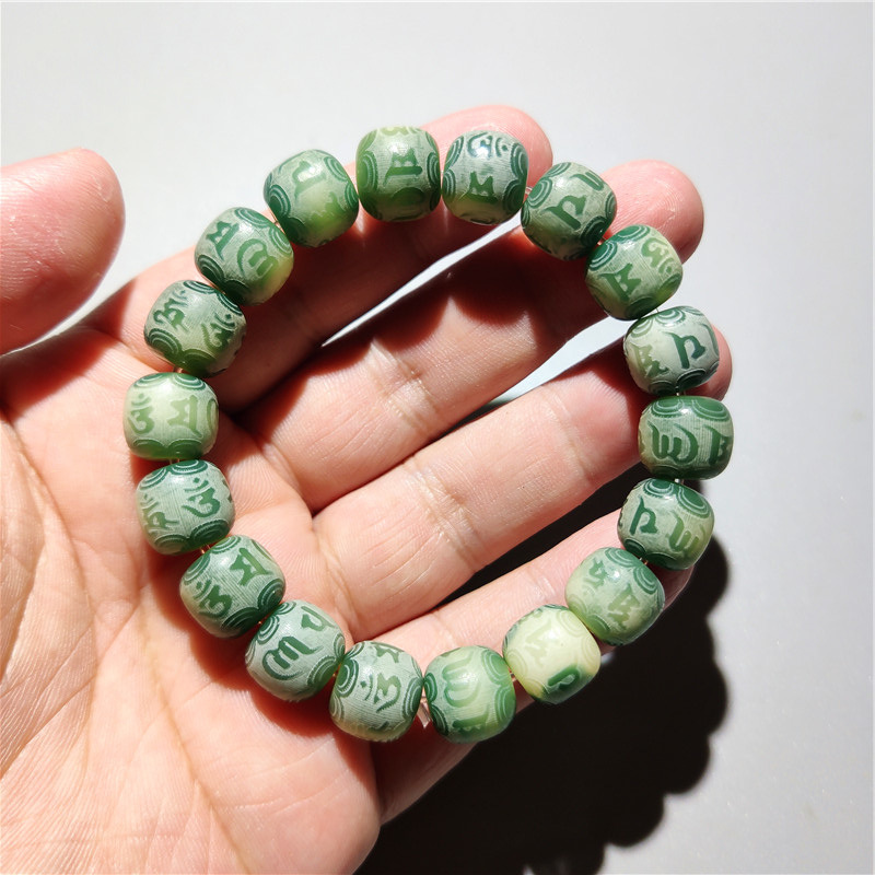2:Float green 12*11mm bucket beads
