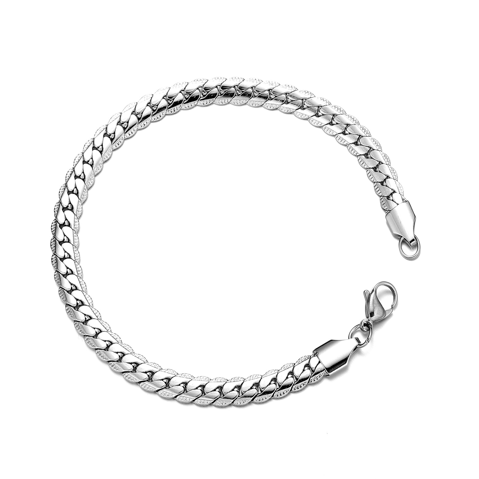 Silver bracelet (21cm long) Width 5mm