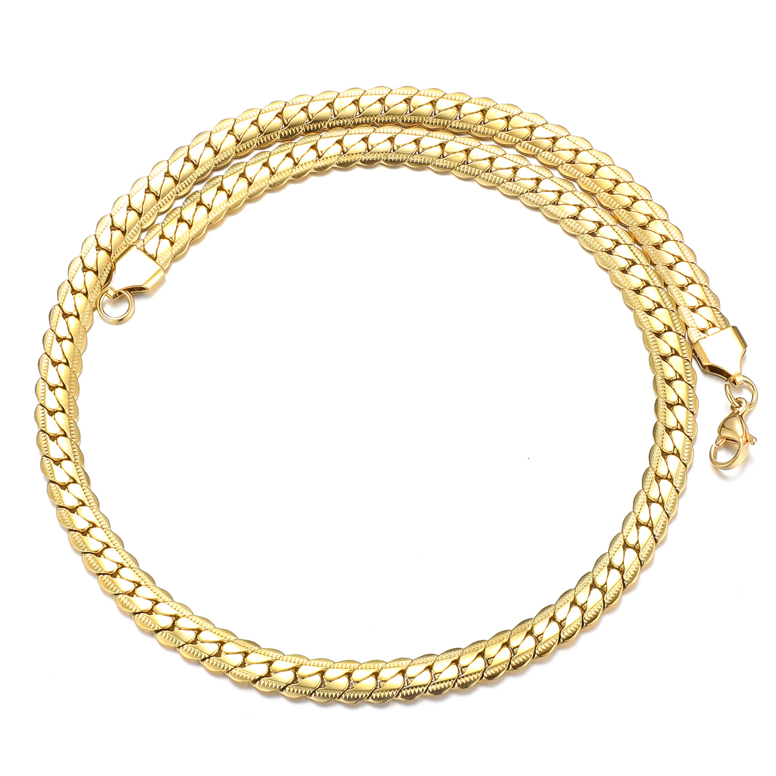 Gold necklace (45cm long) Width 5mm