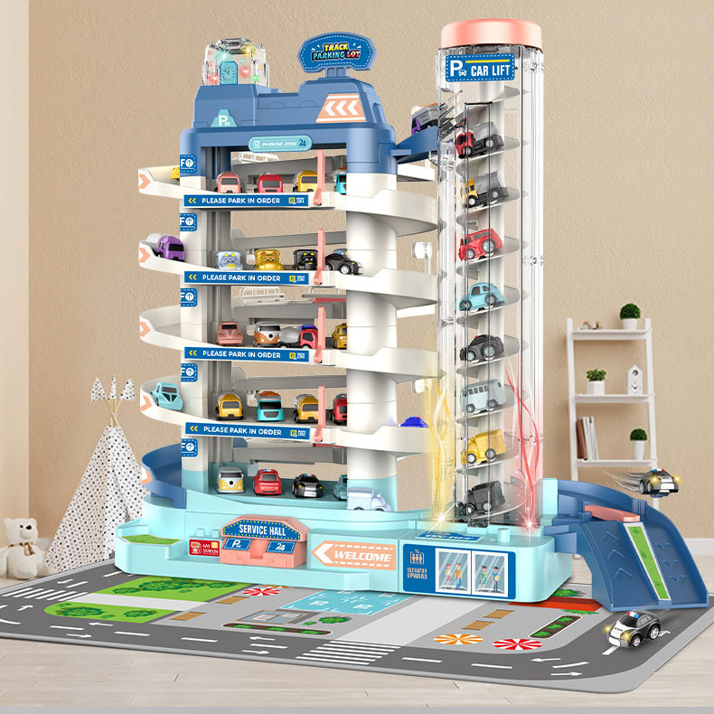 5-story car building with 8 cars - airplane platform [Color box]