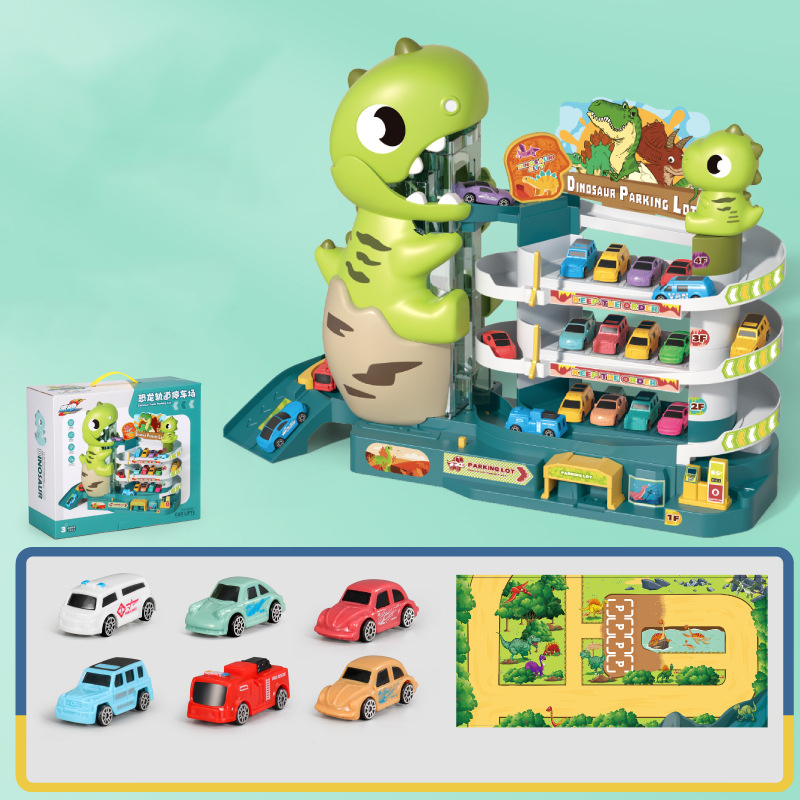 [Gift box]Dinosaur Car Building (including 6 cars   beautiful stickers   map)