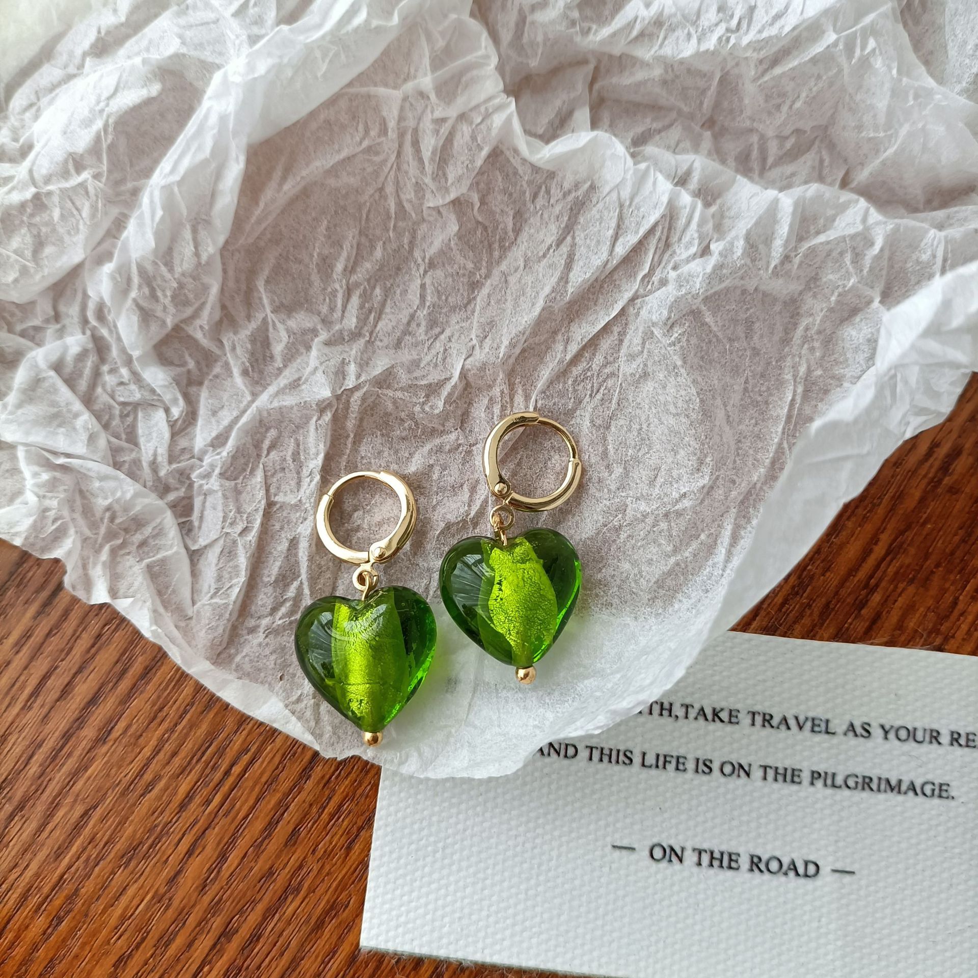 1:Green earrings