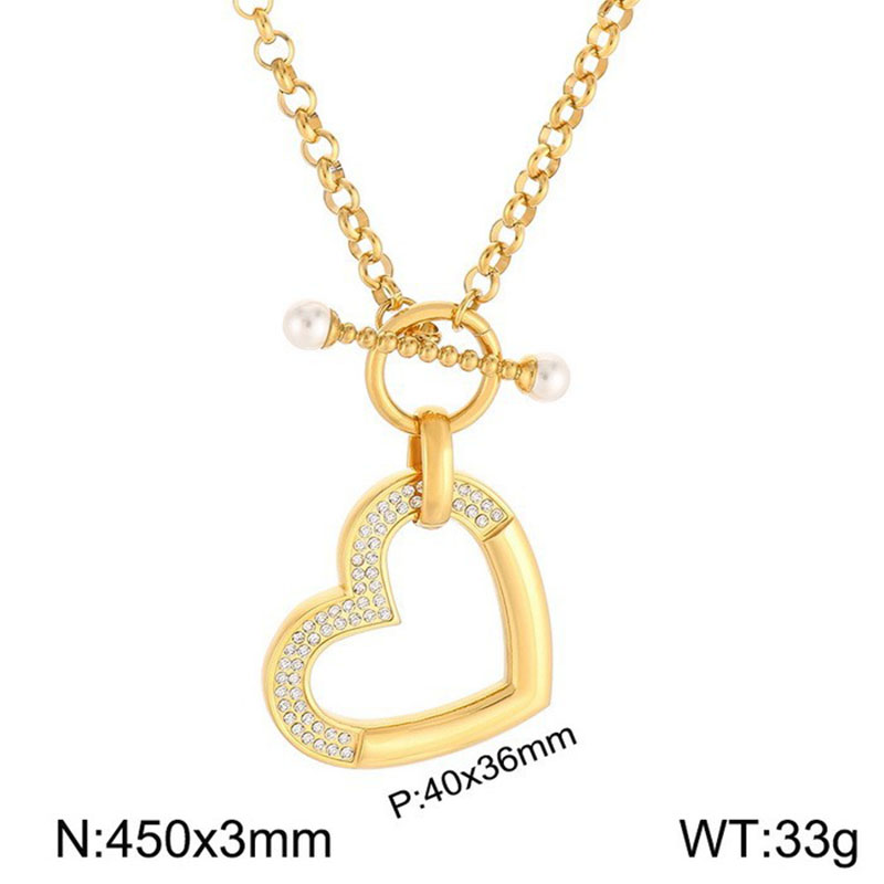 Gold necklace KN90143-KFC