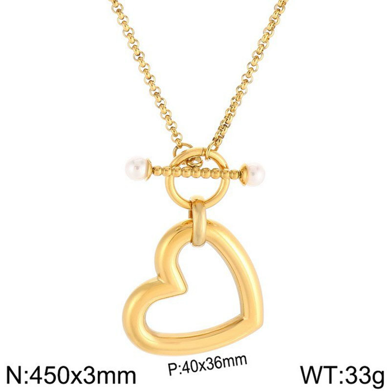 Gold necklace KN89567-KFC