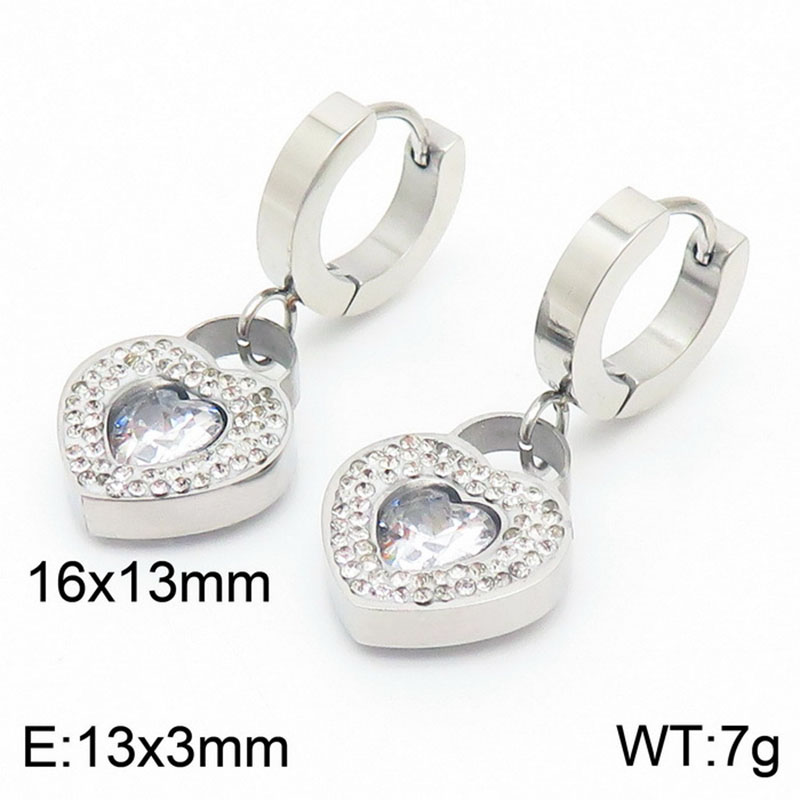 1:Steel earrings KE110036-KSP